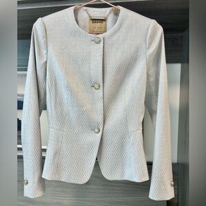 Ted Baker Gray Fitted Blazer silver grey Ted size 1 ( US women’s 4 )